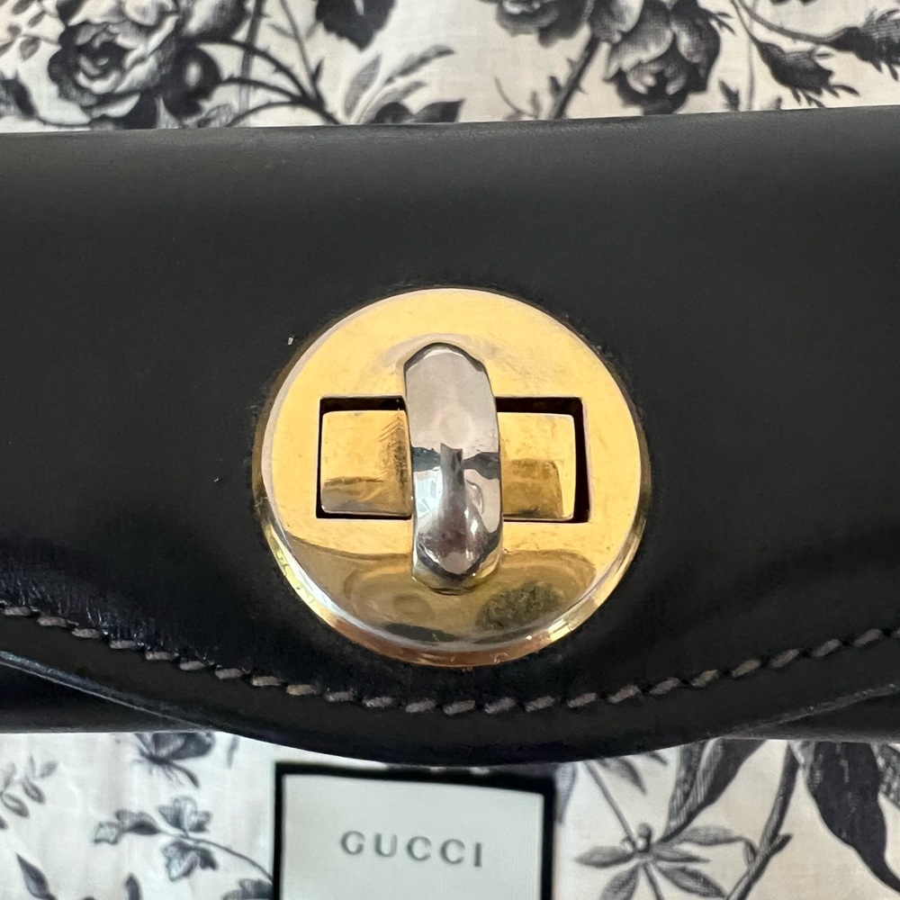 Clearance! Vintage Gucci bag - Gucci Kelly handbag dark blue - Picture 4 of 17